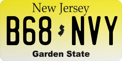NJ license plate B68NVY