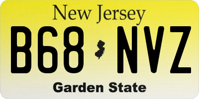 NJ license plate B68NVZ