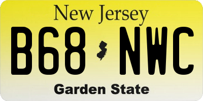 NJ license plate B68NWC