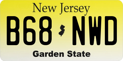 NJ license plate B68NWD