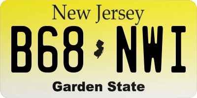 NJ license plate B68NWI