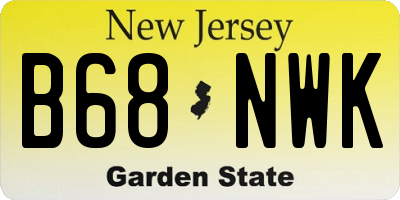 NJ license plate B68NWK