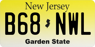 NJ license plate B68NWL