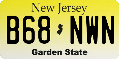 NJ license plate B68NWN