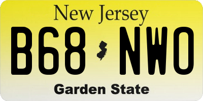 NJ license plate B68NWO