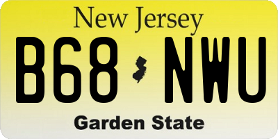 NJ license plate B68NWU