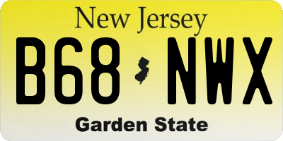 NJ license plate B68NWX