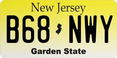 NJ license plate B68NWY