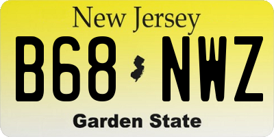 NJ license plate B68NWZ
