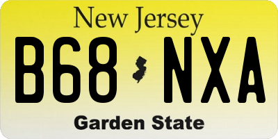 NJ license plate B68NXA