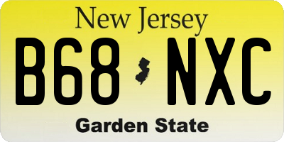 NJ license plate B68NXC