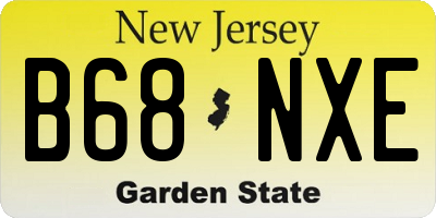 NJ license plate B68NXE