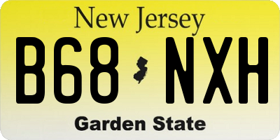 NJ license plate B68NXH