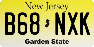 NJ license plate B68NXK