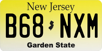 NJ license plate B68NXM