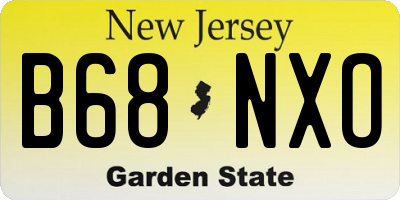 NJ license plate B68NXO