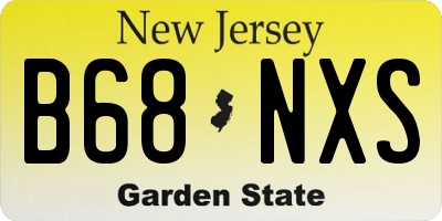 NJ license plate B68NXS