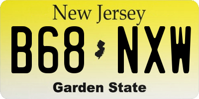 NJ license plate B68NXW