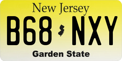 NJ license plate B68NXY