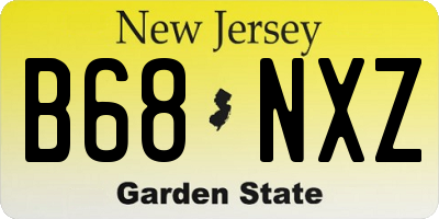 NJ license plate B68NXZ