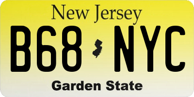NJ license plate B68NYC