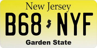NJ license plate B68NYF