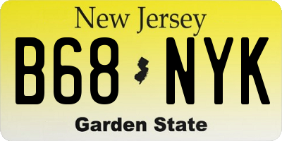 NJ license plate B68NYK