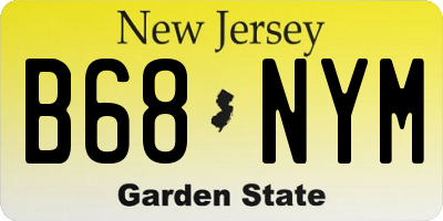 NJ license plate B68NYM