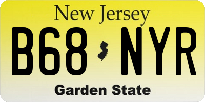 NJ license plate B68NYR