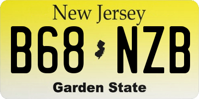NJ license plate B68NZB