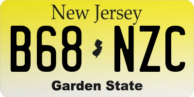 NJ license plate B68NZC