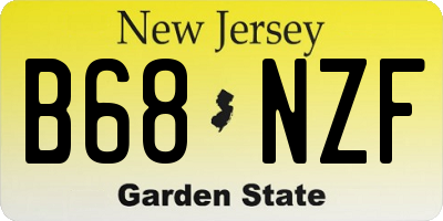 NJ license plate B68NZF