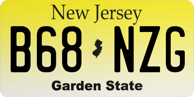 NJ license plate B68NZG