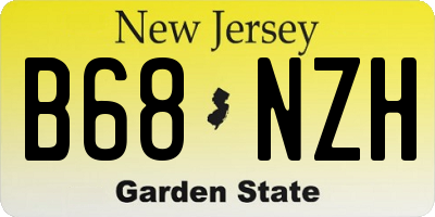 NJ license plate B68NZH