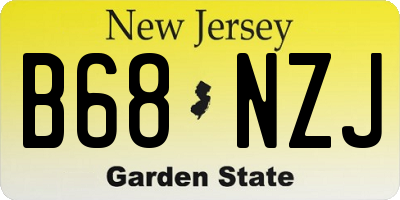 NJ license plate B68NZJ
