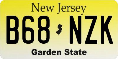 NJ license plate B68NZK