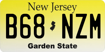 NJ license plate B68NZM