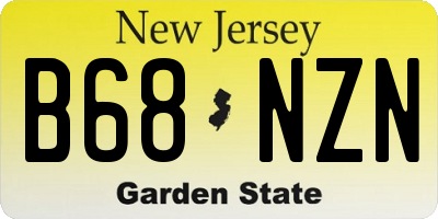 NJ license plate B68NZN