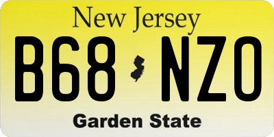 NJ license plate B68NZO