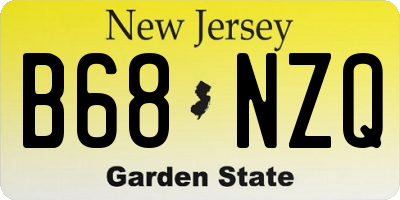 NJ license plate B68NZQ