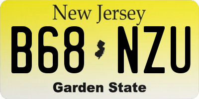 NJ license plate B68NZU