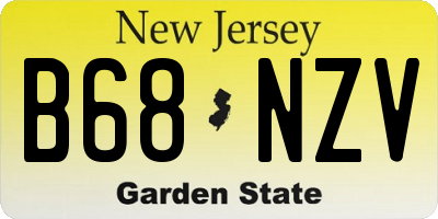 NJ license plate B68NZV
