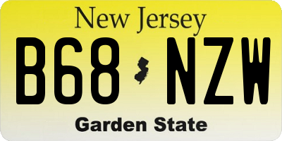 NJ license plate B68NZW