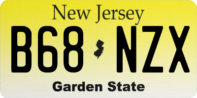 NJ license plate B68NZX