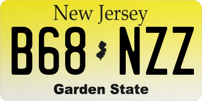 NJ license plate B68NZZ