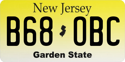 NJ license plate B68OBC