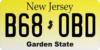 NJ license plate B68OBD