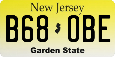 NJ license plate B68OBE