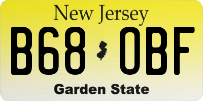 NJ license plate B68OBF