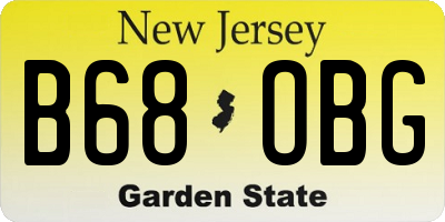 NJ license plate B68OBG